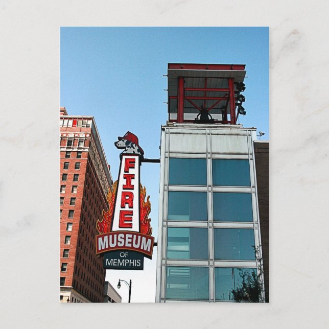 Tarjeta postal de la estación de bomberos (Anverso)