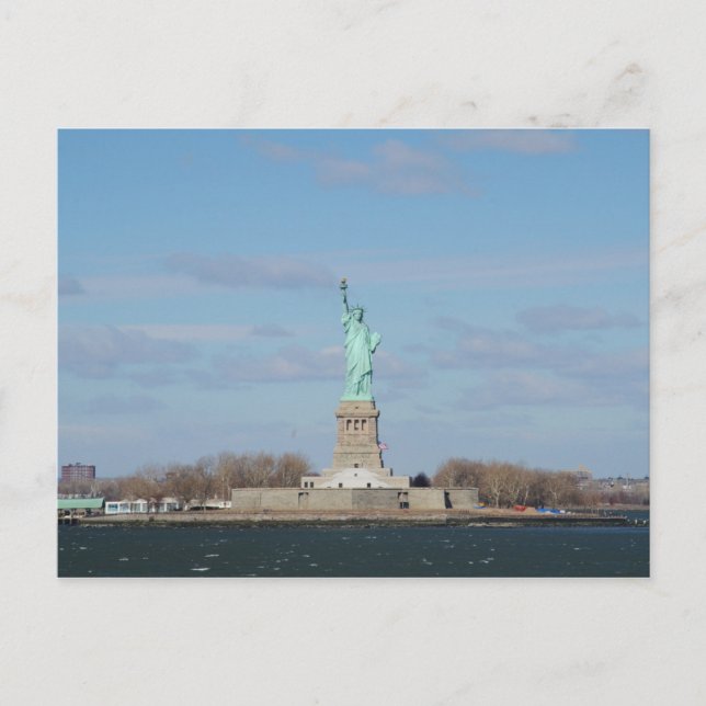 Tarjeta postal de la Estatua de la Libertad Isla E (Anverso)