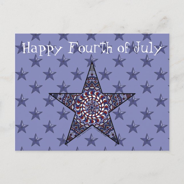Tarjeta postal de la estrella de la independencia (Anverso)