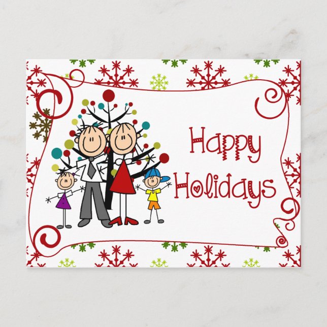 Tarjeta postal de la familia de figuras de palo Ha (Anverso)