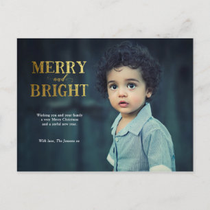 Tarjeta postal de la familia de Navidades merry y 