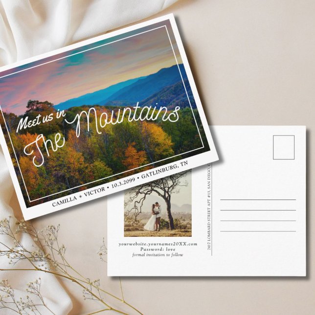 Tarjeta postal de la fecha de la boda de Great Smo (Great Smoky Mountains National Park Save the Date)
