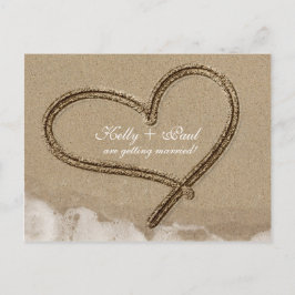 Tarjeta postal de la fecha de la boda tropical de 