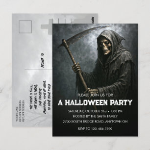 Tarjeta postal de la fiesta de Halloween de Grim R
