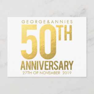 Tarjeta postal de la fiesta del 50 aniversario de 