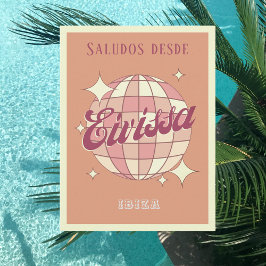 Tarjeta postal de la fiesta retro vintage de Eivis