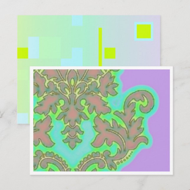 Tarjeta postal de la flor de lirio con borde (Anverso / Reverso)