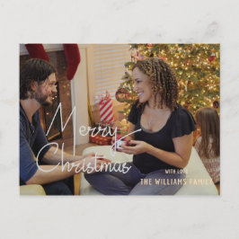 Tarjeta postal de la foto de los saludos navideños