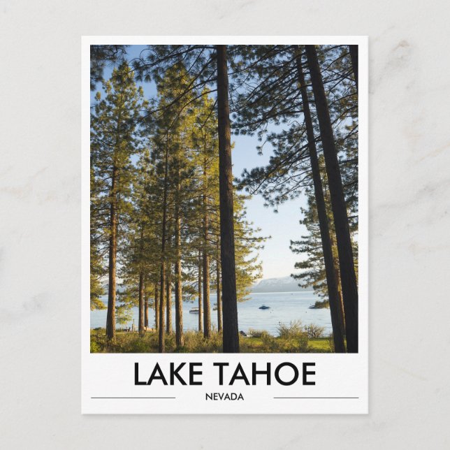 Tarjeta postal de la foto del lago Tahoe Nevada (Anverso)