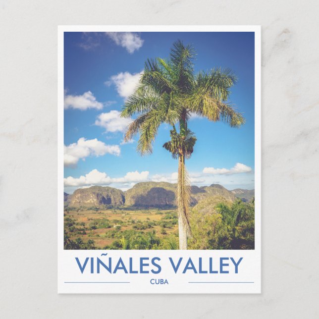 Tarjeta postal de la foto del valle de Viñales Cub (Anverso)
