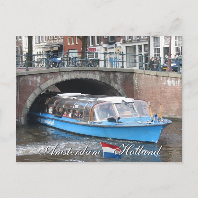 Tarjeta postal de la gira por el canal de Amsterda (Anverso)