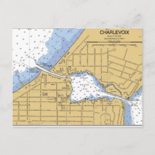 Tarjeta postal de la gráfica náutica de Charlevoix