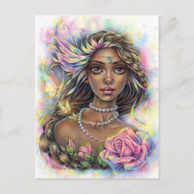 Tarjeta postal de la hada de las perlas de la vida (Anverso)