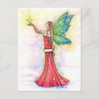 Tarjeta postal de la Hada de Navidad de Molly Harr