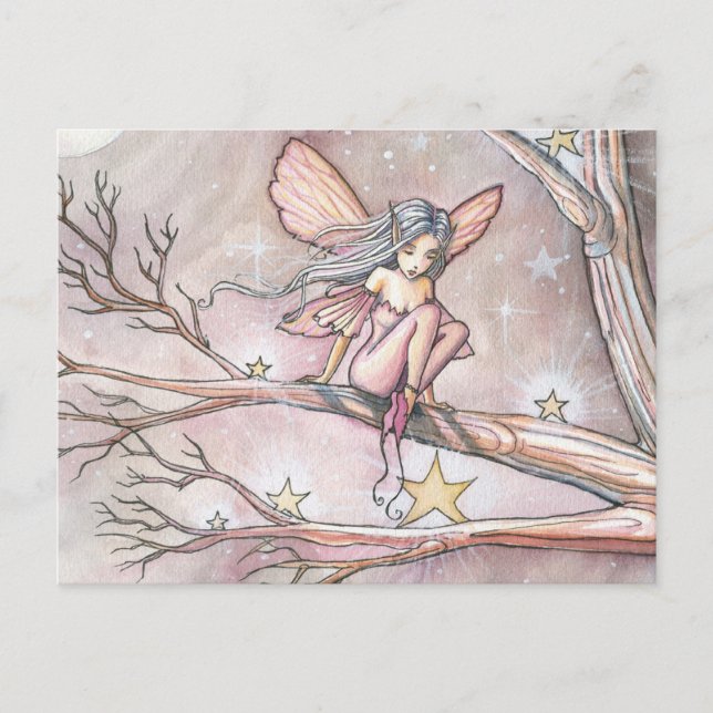 Tarjeta postal de la hada del árbol de estrellas d (Anverso)