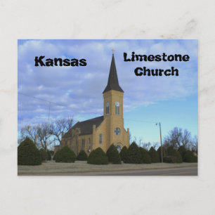 Tarjeta postal de la iglesia caliza de Kansas