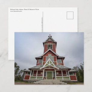Tarjeta postal de la iglesia de Buksnes de las Isl