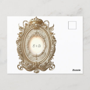 Tarjeta postal de la invitación a la boda de la el