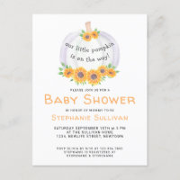 Tarjeta postal de la invitación a la calabaza Baby