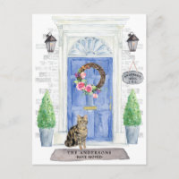 Tarjeta postal de la Invitación móvil del gato de 