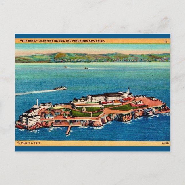 Tarjeta postal de la isla de Alcatraz (Anverso)