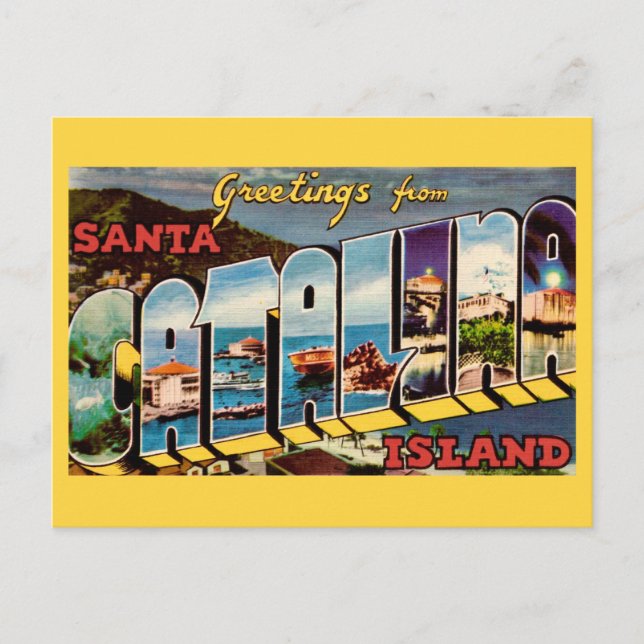 Tarjeta postal de la isla de Santa Catalina (Anverso)
