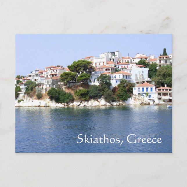 Tarjeta postal de la isla de Skiathos, Grecia (Anverso)