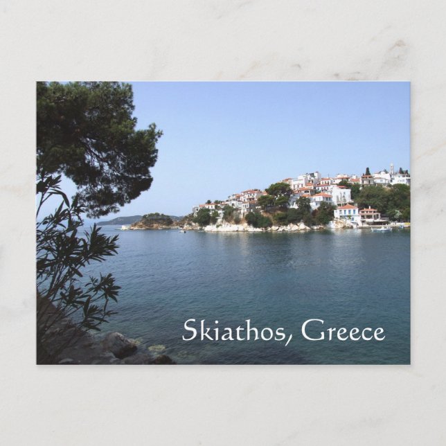 Tarjeta postal de la isla de Skiathos, Grecia (Anverso)