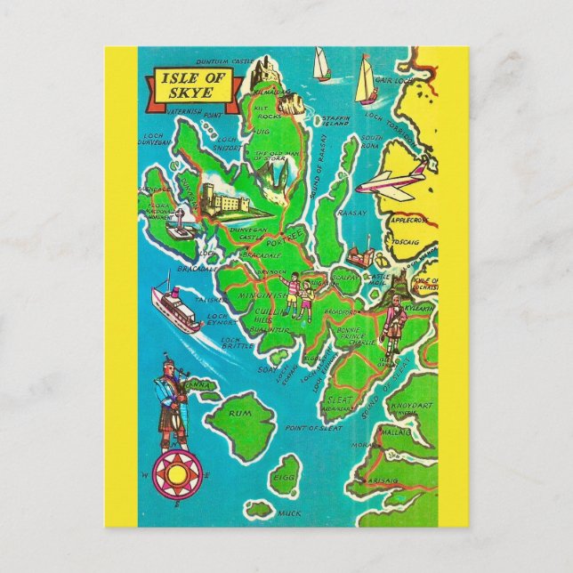 Tarjeta postal de la isla de Skye en Escocia (Anverso)