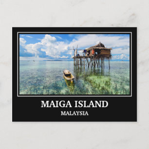 Tarjeta postal de la isla Maiga Malasia