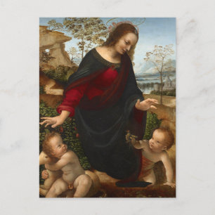 Tarjeta postal de la Madonna y el Niño de Leonardo