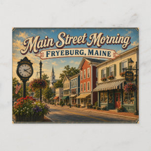 Tarjeta postal de la mañana de Main Street Fryebur