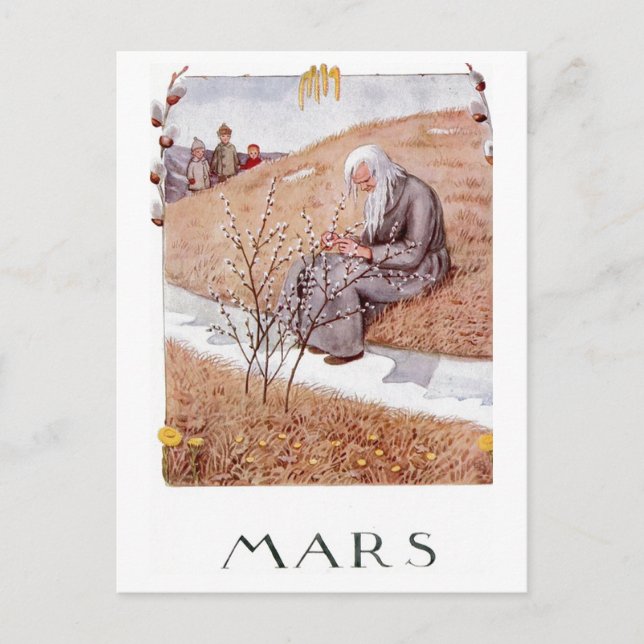 Tarjeta postal de la marcha de Elsa Beskow (Anverso)