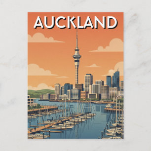 Tarjeta postal de la marina de Auckland Nueva Zela