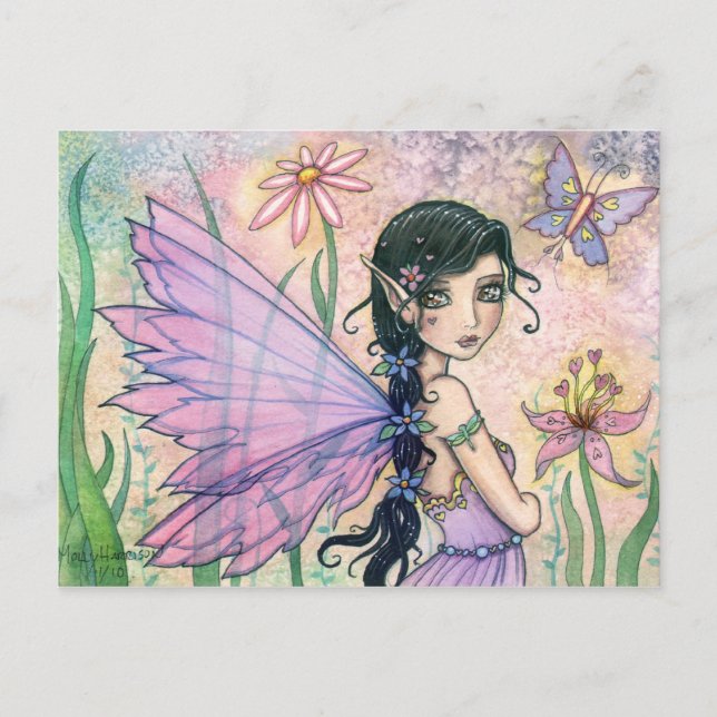 Tarjeta postal de la mariposa hada encantadora de  (Anverso)