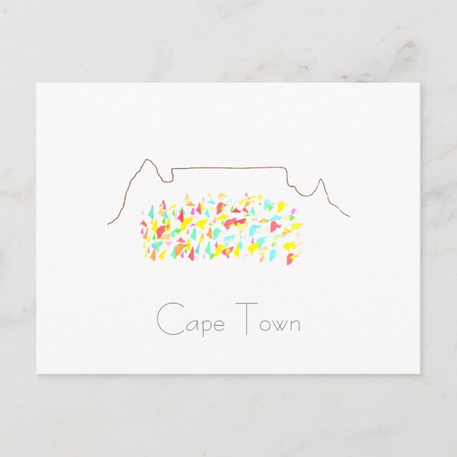Tarjeta postal de la Mesa de Ciudad del Cabo (Anverso)