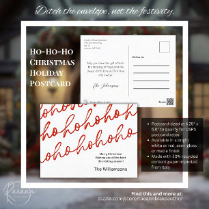 Tarjeta Postal de la Navidad Blanca Ja-Ja-Ja Fiest
