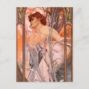 Tarjeta postal de la noche de Alphonse Mucha
