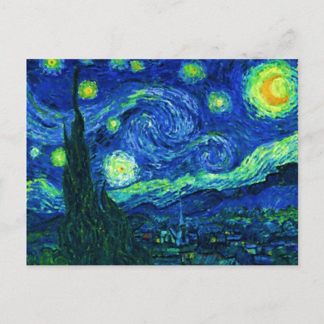 Tarjeta postal de la noche estrellada (Anverso)