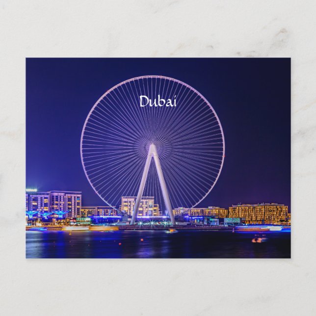 Tarjeta postal de la noria de Dubai (Anverso)