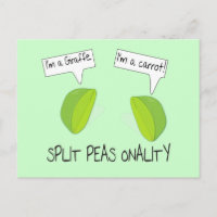 Tarjeta postal de la onalidad de Peas dividida
