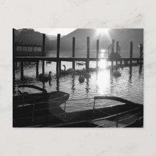 Tarjeta postal de la orilla del Derwentwater al an