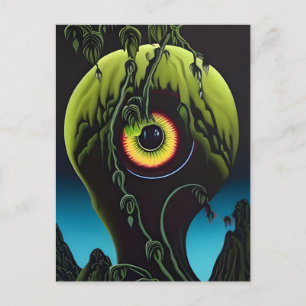 Tarjeta postal de la planta del ojo espeluznante