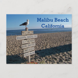 Tarjeta postal de la playa de Malibu - Letrero de 