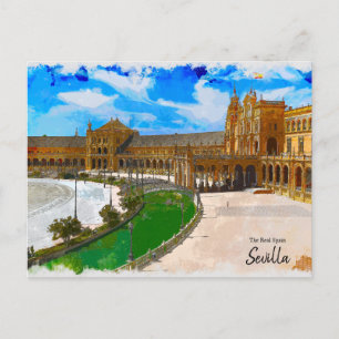 Tarjeta postal de la Plaza de España de Sevilla