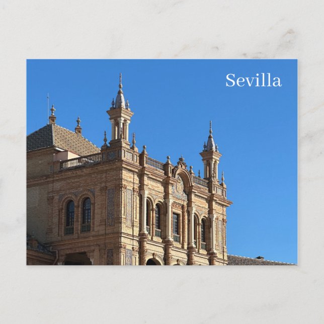 Tarjeta Postal de la Plaza de España de Sevilla (Anverso)
