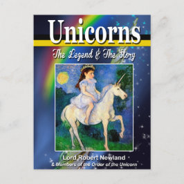Tarjeta postal de la portada del libro de Unicorni