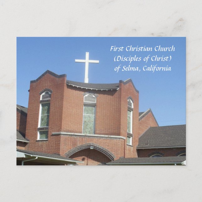 Tarjeta postal de la Primera Iglesia Cristiana de  (Anverso)