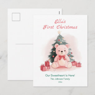 Tarjeta postal de la primera Navidad del osito de 