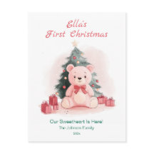 Tarjeta postal de la primera Navidad del osito de 